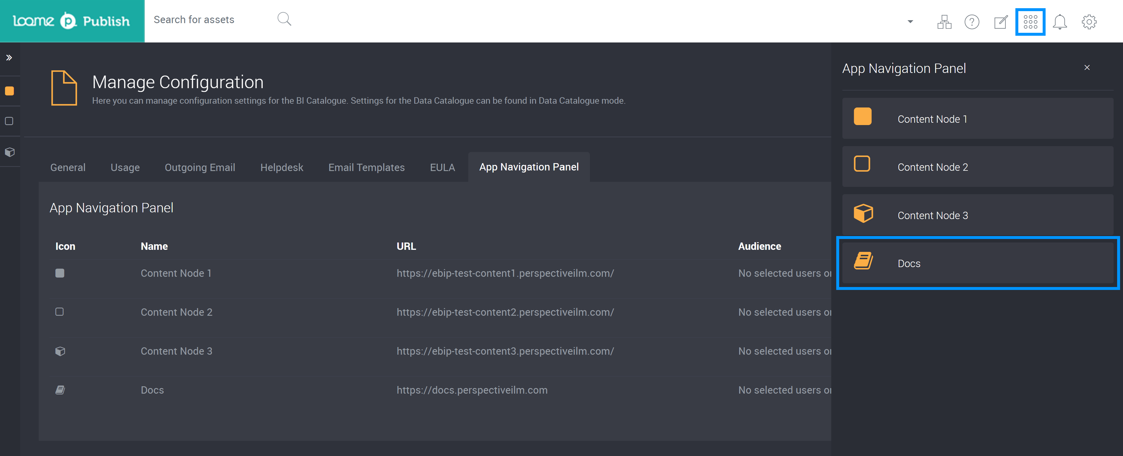 Access your App Navigation drop down here